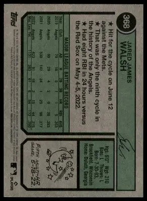 Jared Walsh 2023 Topps Heritage #368 Los Angeles Angels - Baseball Card Single