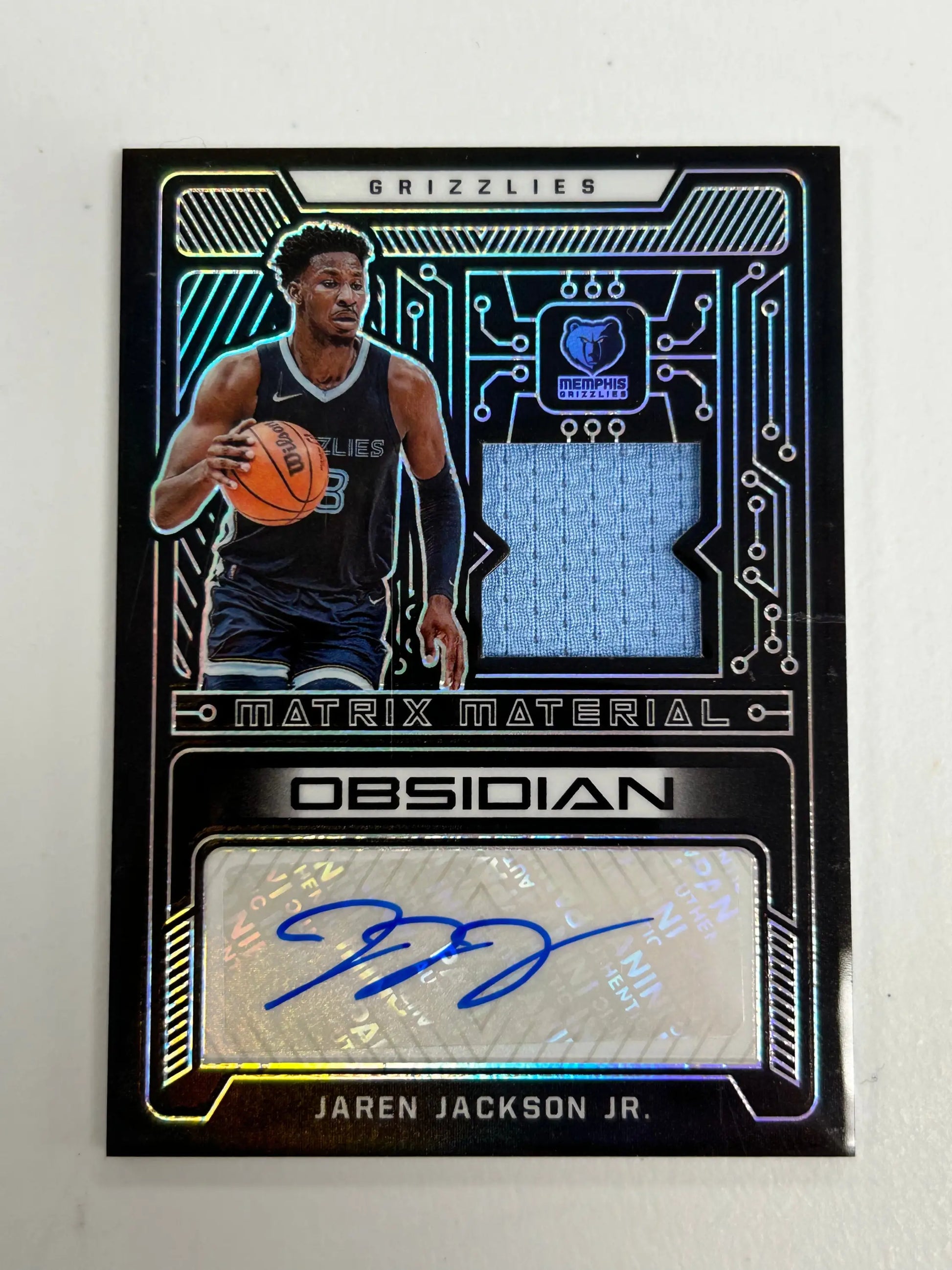 Jaren Jackson Jr. 2021 Panini Obsidian Matrix Material Auto Jersey #16/49 - Basketball Card Single