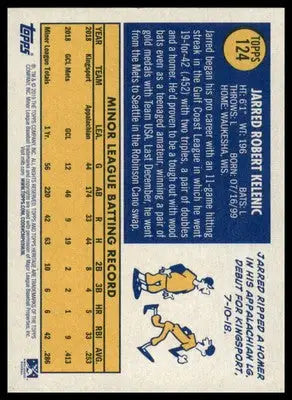 Jarred Kelenic 2019 Topps Heritage Minor League #124 West Virginia Power - Baseball Card Single