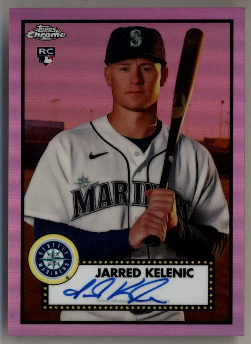 Jarred Kelenic 2021 Topps Chrome Platinum Anniversary Auto Pink Refractors 10/15 - Baseball Card Single