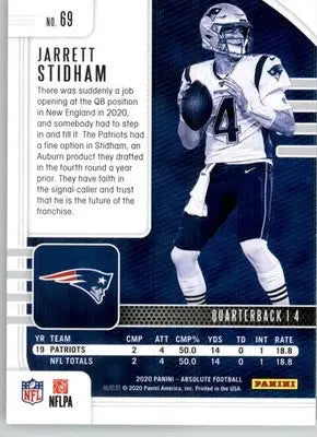 Jarrett Stidham - 2020 Panini Absolute - #69 - Retail Football - Football Card Single