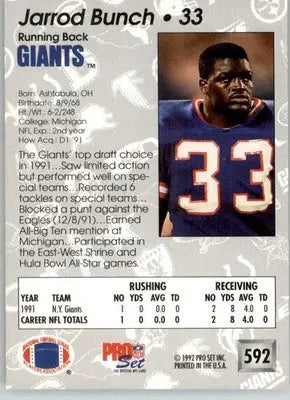 Jarrod Bunch - 1992 Pro Set - #592 - Football - Football Card Single