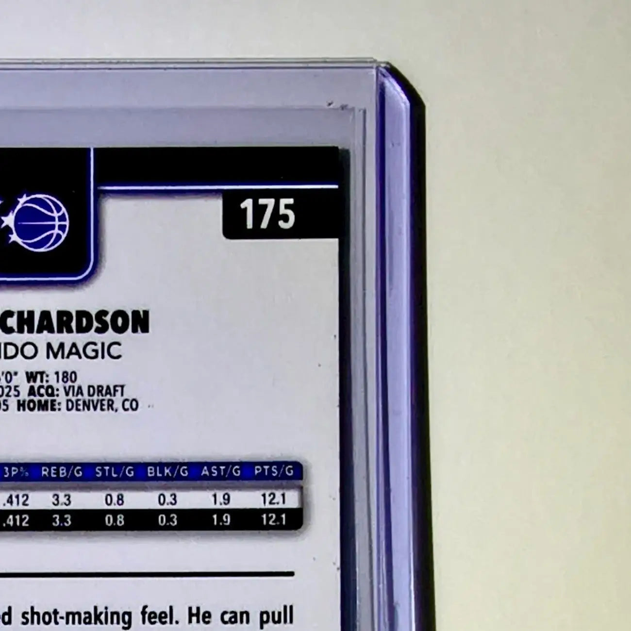 Jase Richardson Rookie 2025-26 NBA Topps Chrome Update #175 Card Orlando Magic - Basketball Card Single