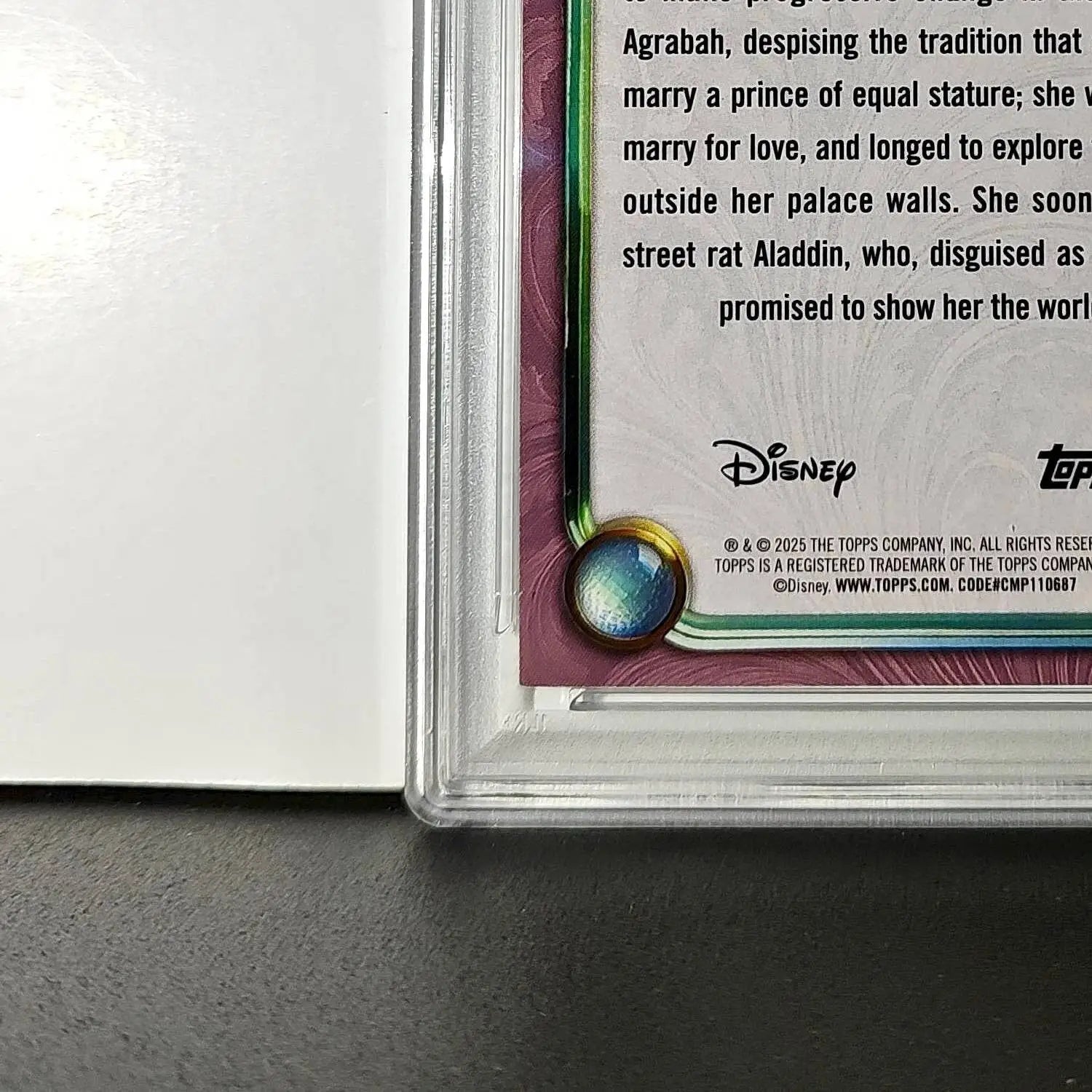 Jasmine 2025 Topps Disney Cartoon Princess #156 Card Aladdin PSA 9 MT - Non-Sports Card Single