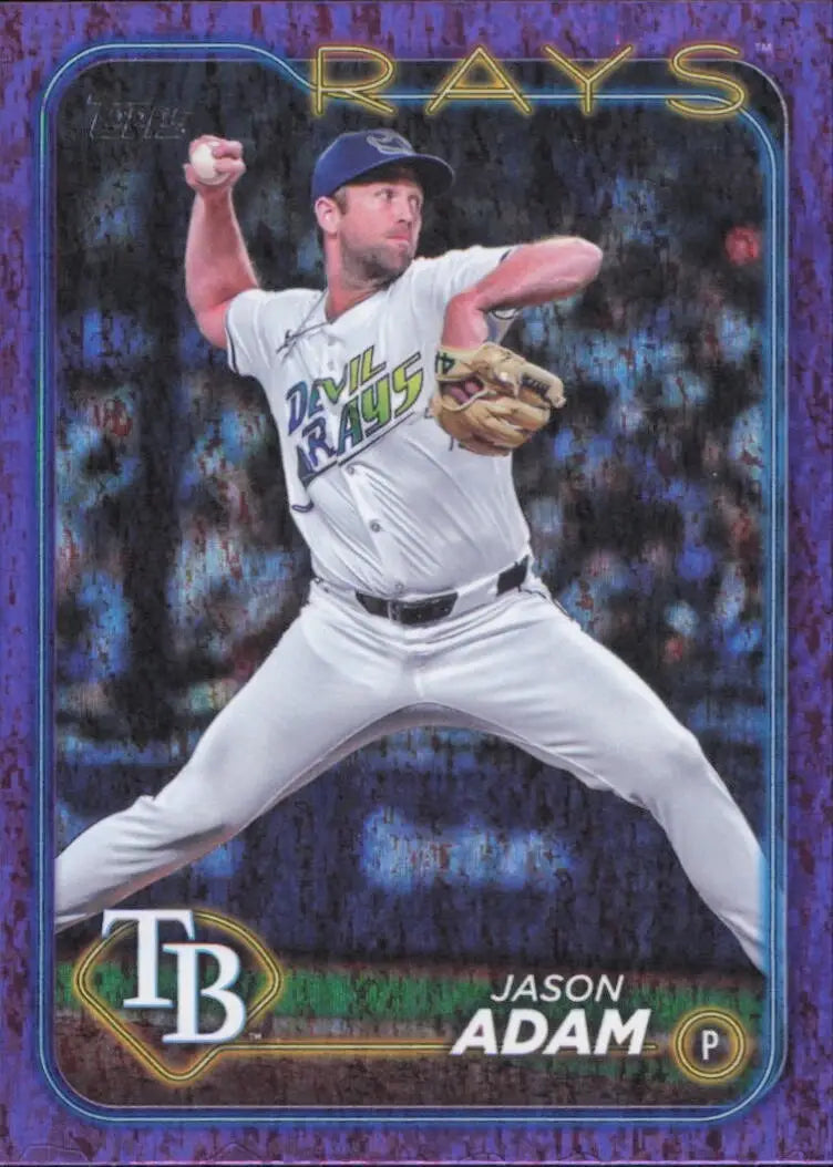 Jason Adam 2024 Topps Update Purple Holo Foilboard /799 #US102 Tampa Bay Rays