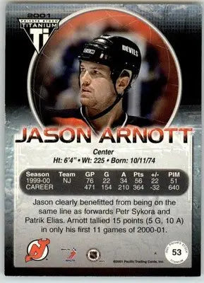 Jason Arnott - 2000-01 Pacific Private Stock Titanium - #53 - Hockey - Hockey Card Single