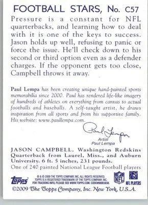 Jason Campbell - 2009 Topps National Chicle - #C57 - Football - Football Card Single