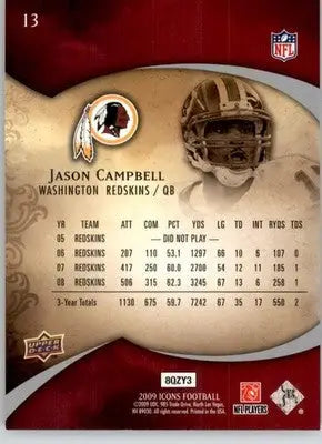 Jason Campbell - 2009 Upper Deck Icons - #13 - Football - Football Card Single