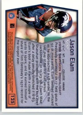 Jason Elam - 1999 Topps Chrome - #125 - Football - Football Card Single