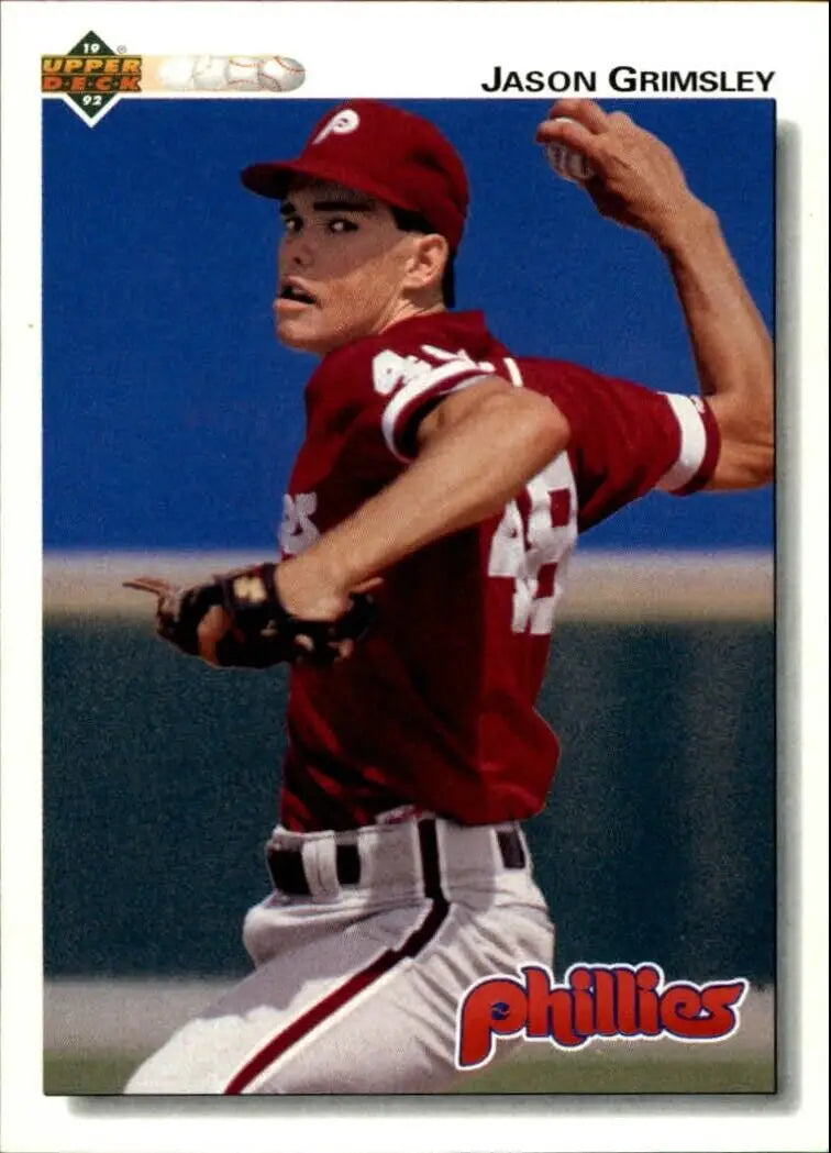 Jason Grimsley 1992 Upper Deck MLB #406 Baseball Card Philadelphia Phillies