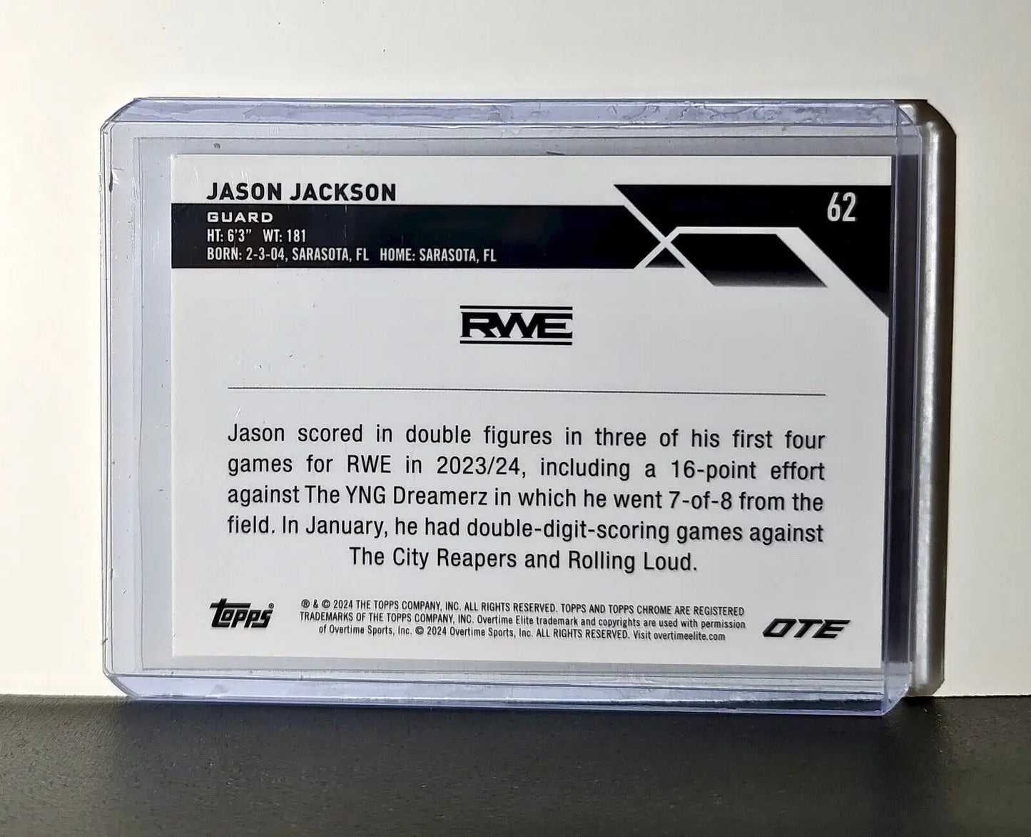 Jason Jackson Rookie Card 2023-24 Topps Chrome Overtime #62 RWE
