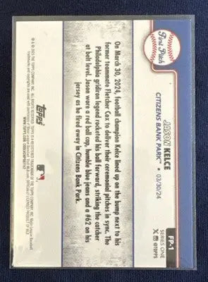 Jason Kelce 2025 Topps Series 1 #FP-1 First Pitch Insert Phillies - Baseball Card Single