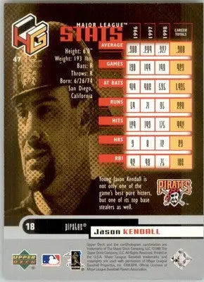 Jason Kendall - 1999 Upper Deck HoloGrFX - #47 - Baseball - Baseball Card Single