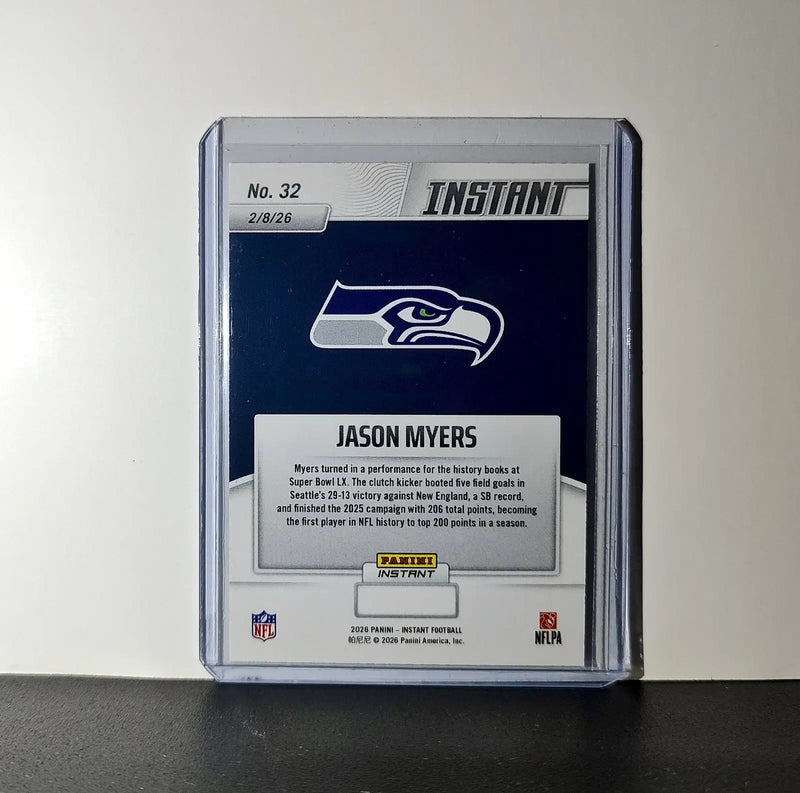 Jason Myers 2026 Panini NFL Super Bowl LIX Champions #32 Card Seattle Seahawks - Football Card Single