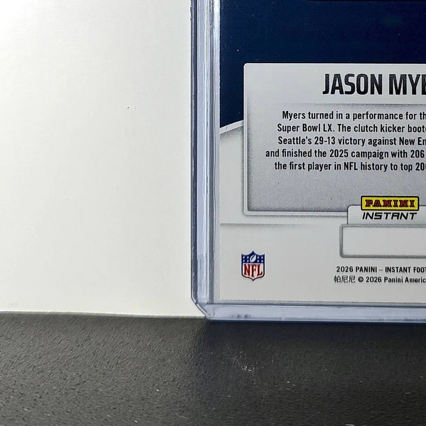 Jason Myers 2026 Panini NFL Super Bowl LIX Champions #32 Card Seattle Seahawks - Football Card Single