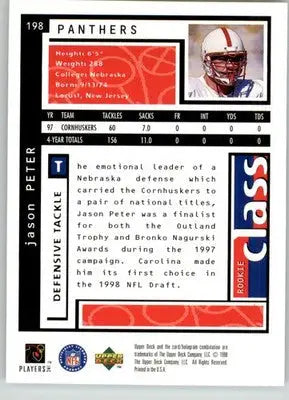 Jason Peter - 1998 UD Choice - #198 - RC Football - Football Card Single