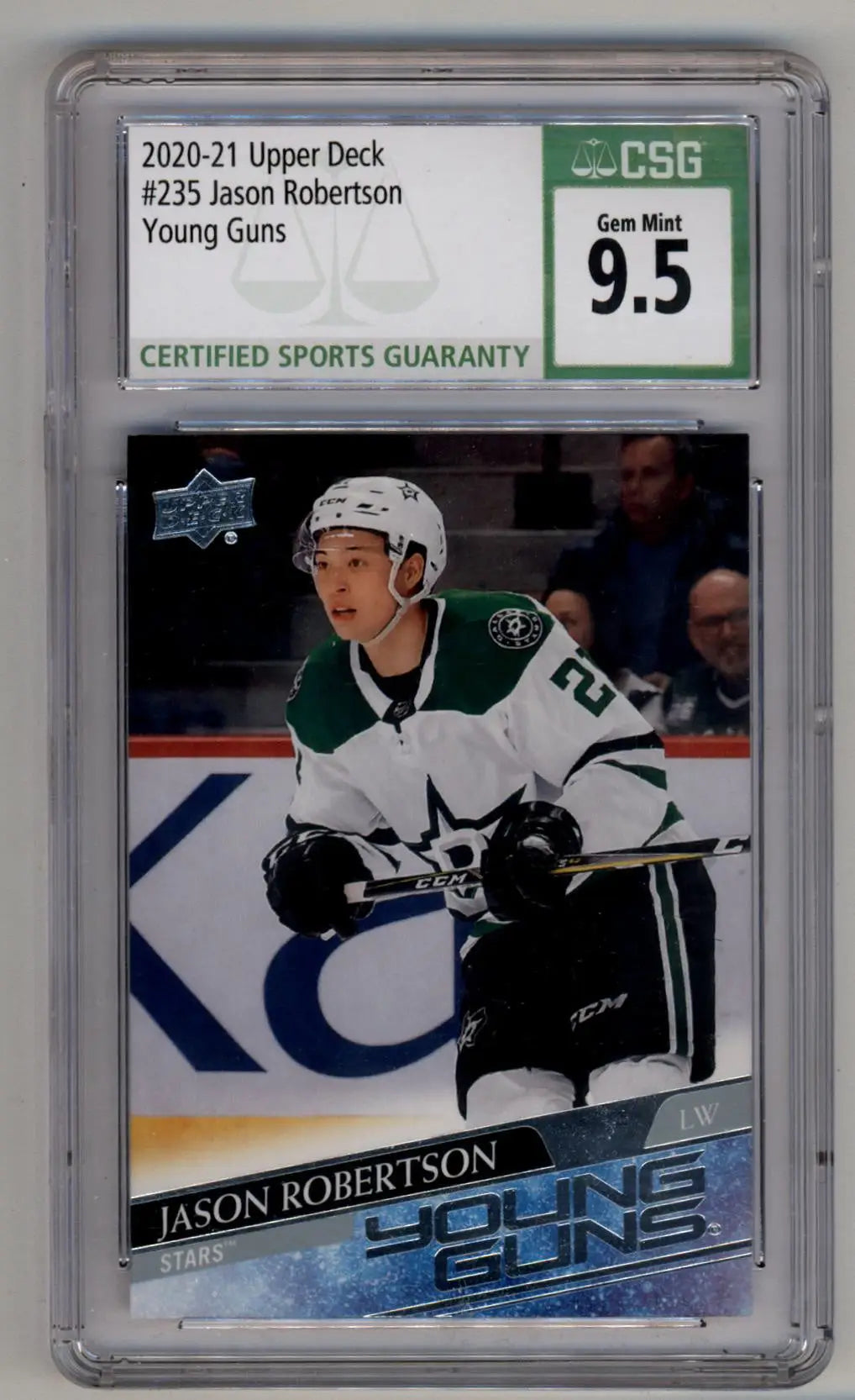 Jason Robertson 2020-21 Upper Deck #235 Young Gun CSG 9.5 Gem Mint - Hockey Card Single