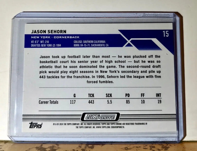 Jason Sehorn 2023 Topps Chrome NFL #15 Football Card New York Giants - Football Card Single