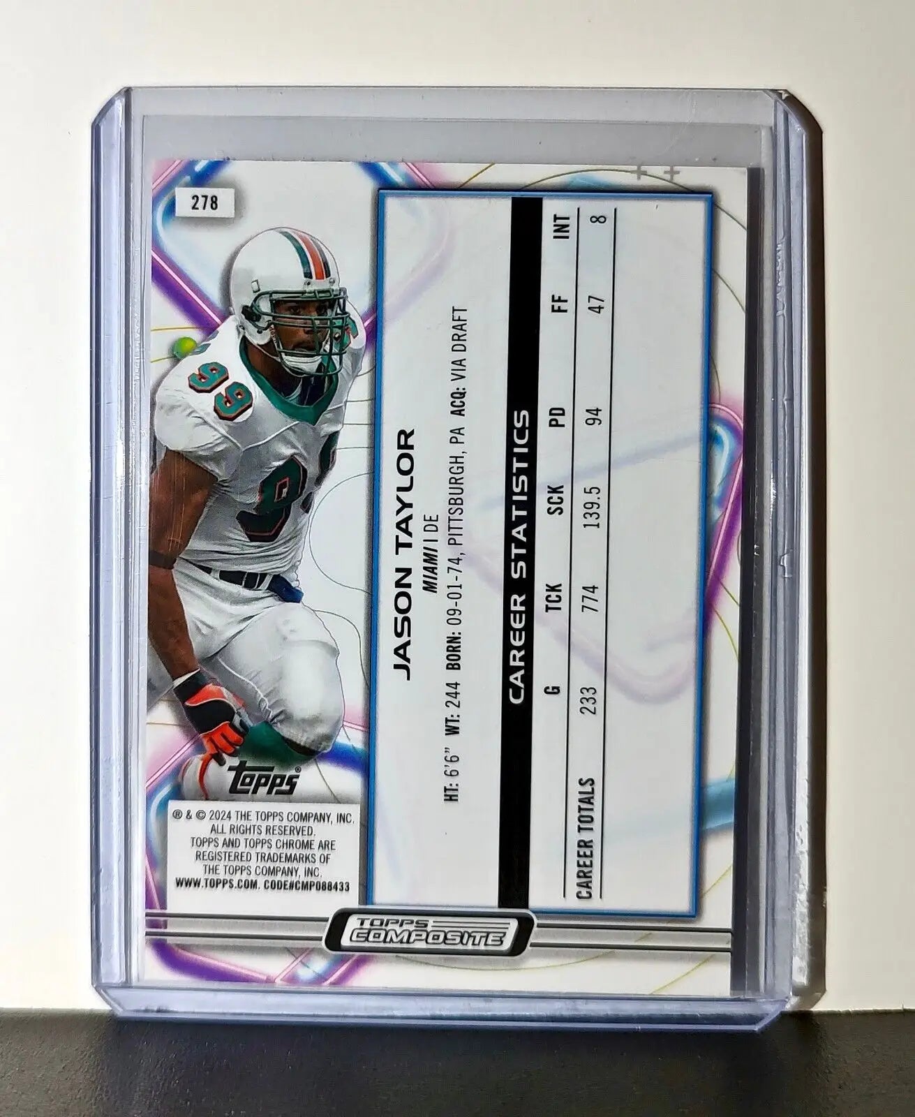 Jason Taylor 2023 Topps Chrome Cosmic NFL #278 Card Miami Dolphins - Football Card Single