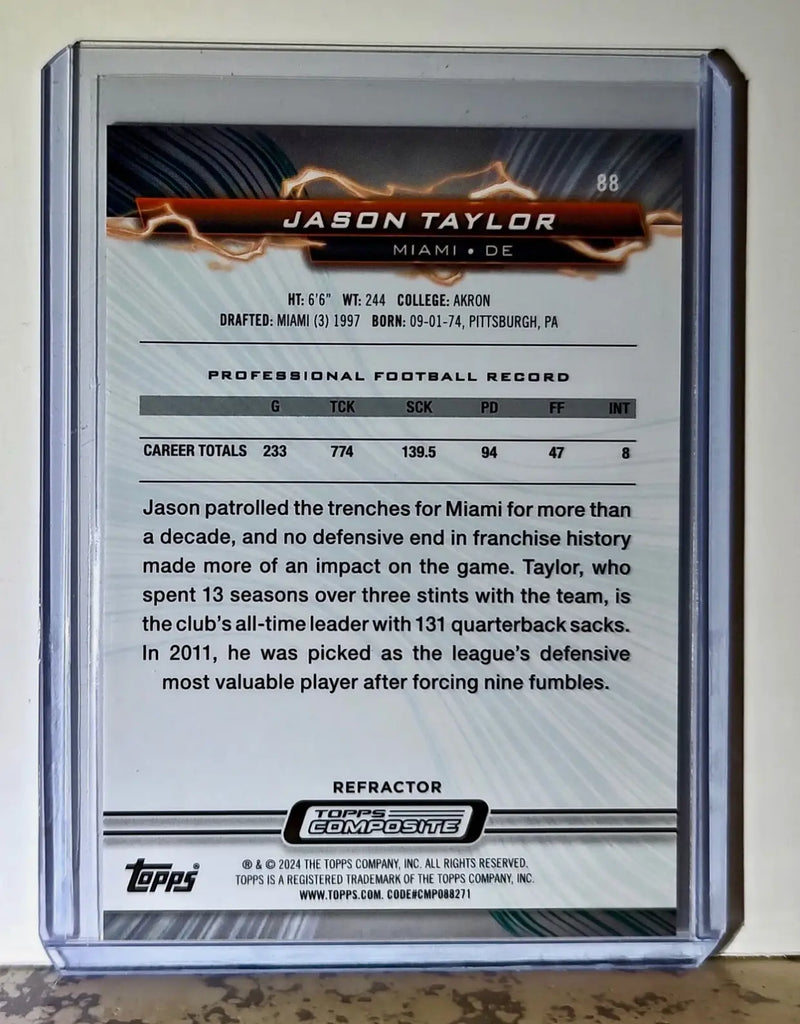 Jason Taylor 2023 Topps Resurgence Refractor NFL 88 Football Card Miami Dolphins - Football Card Single
