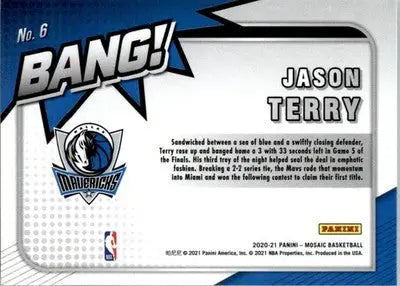 Jason Terry - 2020-21 Panini Mosaic - #6 - Bang! Basketball - Basketball Card Single