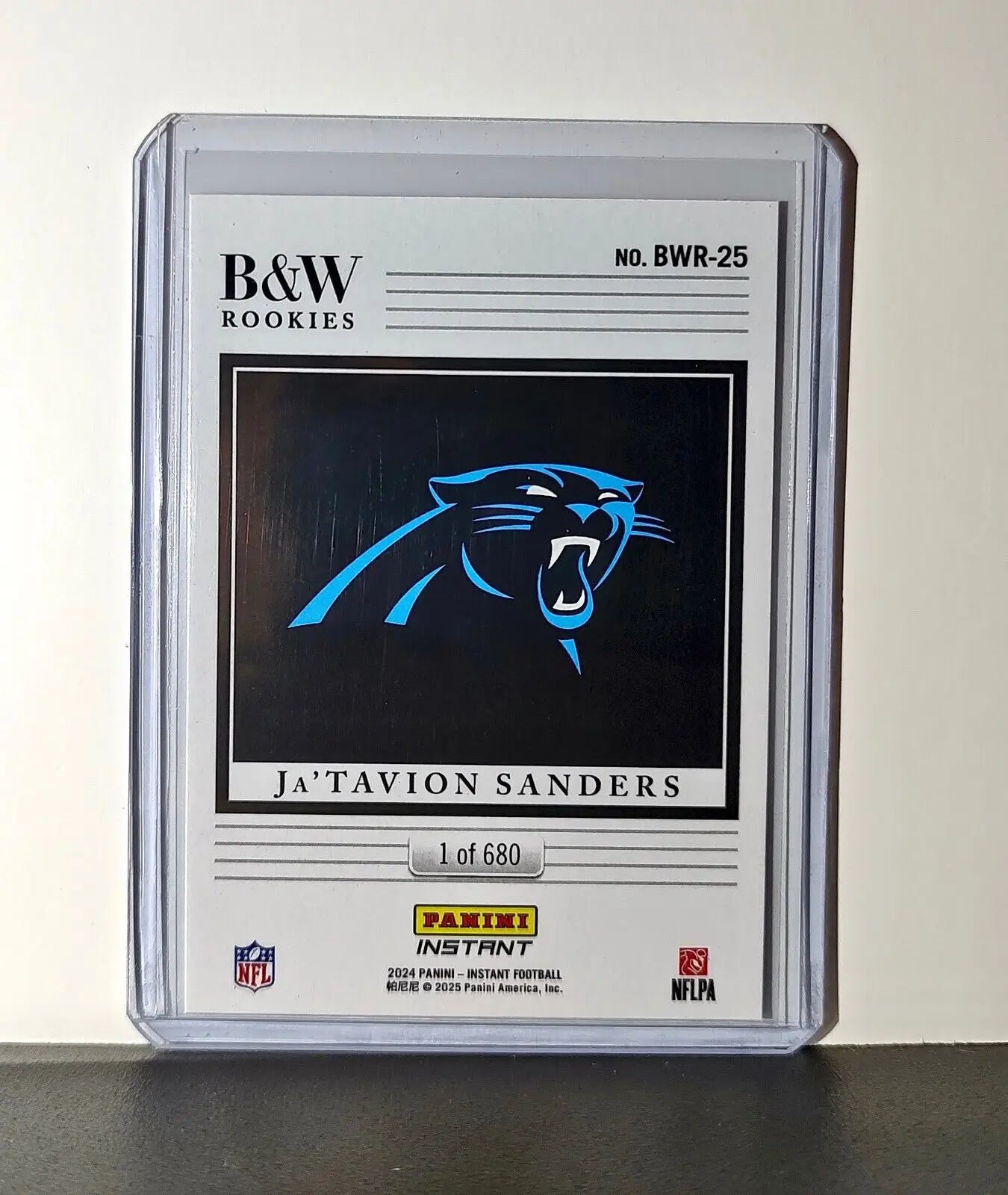 Ja’Tavion Sanders 2024 Panini NFL #25 Black & White Rookies Panthers 1 of 680