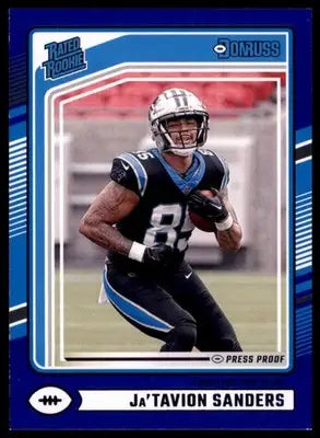 Ja’Tavion Sanders Rookie 2024 Donruss Press Proof Blue #317 Carolina Panthers - Football Card Single