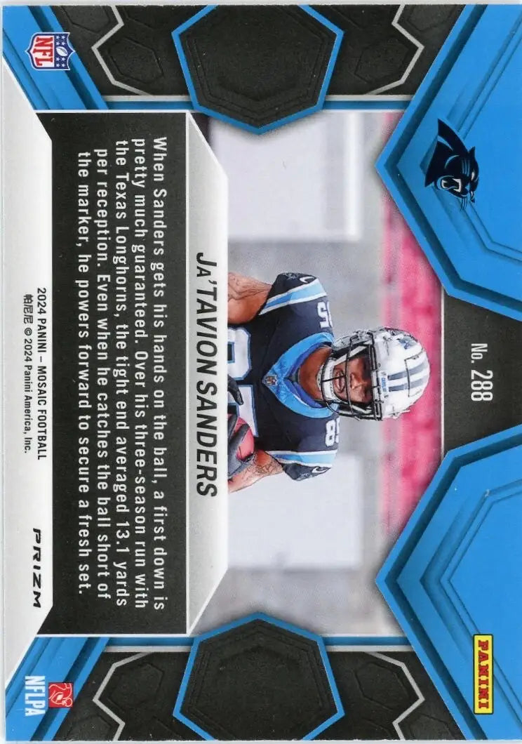 JaTavion Sanders Rookie 2024 Panini Mosaic NFL Debut Silver Mosaic Prizm #288 - Football Card Single