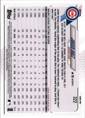 Javier Baez 2021 Topps #322a Chicago Cubs - Baseball Card Single