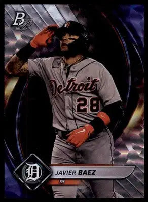Javier Baez 2022 Bowman Platinum Ice Foilboard #77 Detroit Tigers - Baseball Card Single