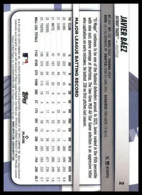 Javier Báez 2024 Topps Big League #2 Detroit Tigers - Baseball Card Single