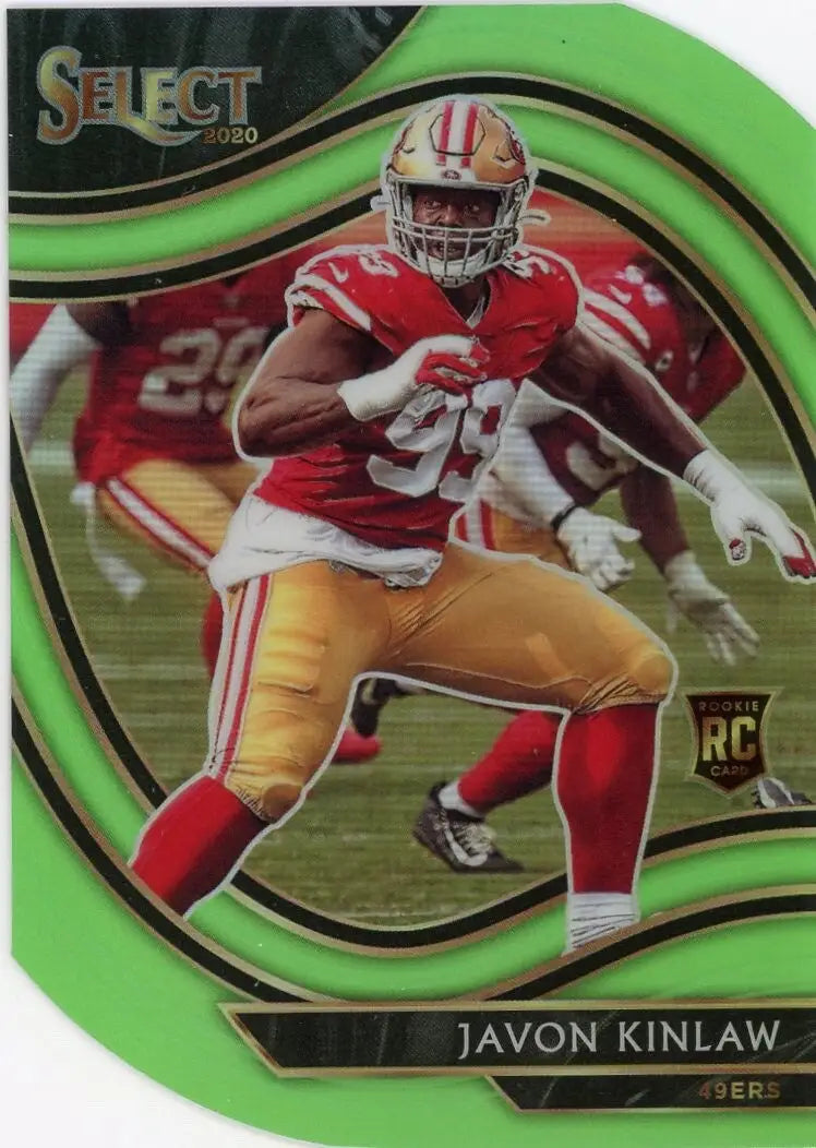 Javon Kinlaw Rookie 2020 Panini Select Field Neon Green Die Cut #390 SF 49ers