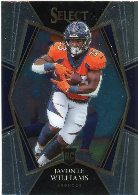 Javonte Williams Rookie 2021 Panini Select Premier #157 Denver Broncos Football - Football Card Single