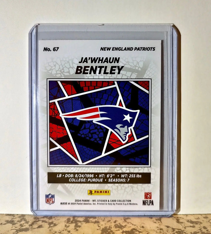Ja’whaun Bentley 2024 Panini NFL #67 Sticker Card New England Patriots