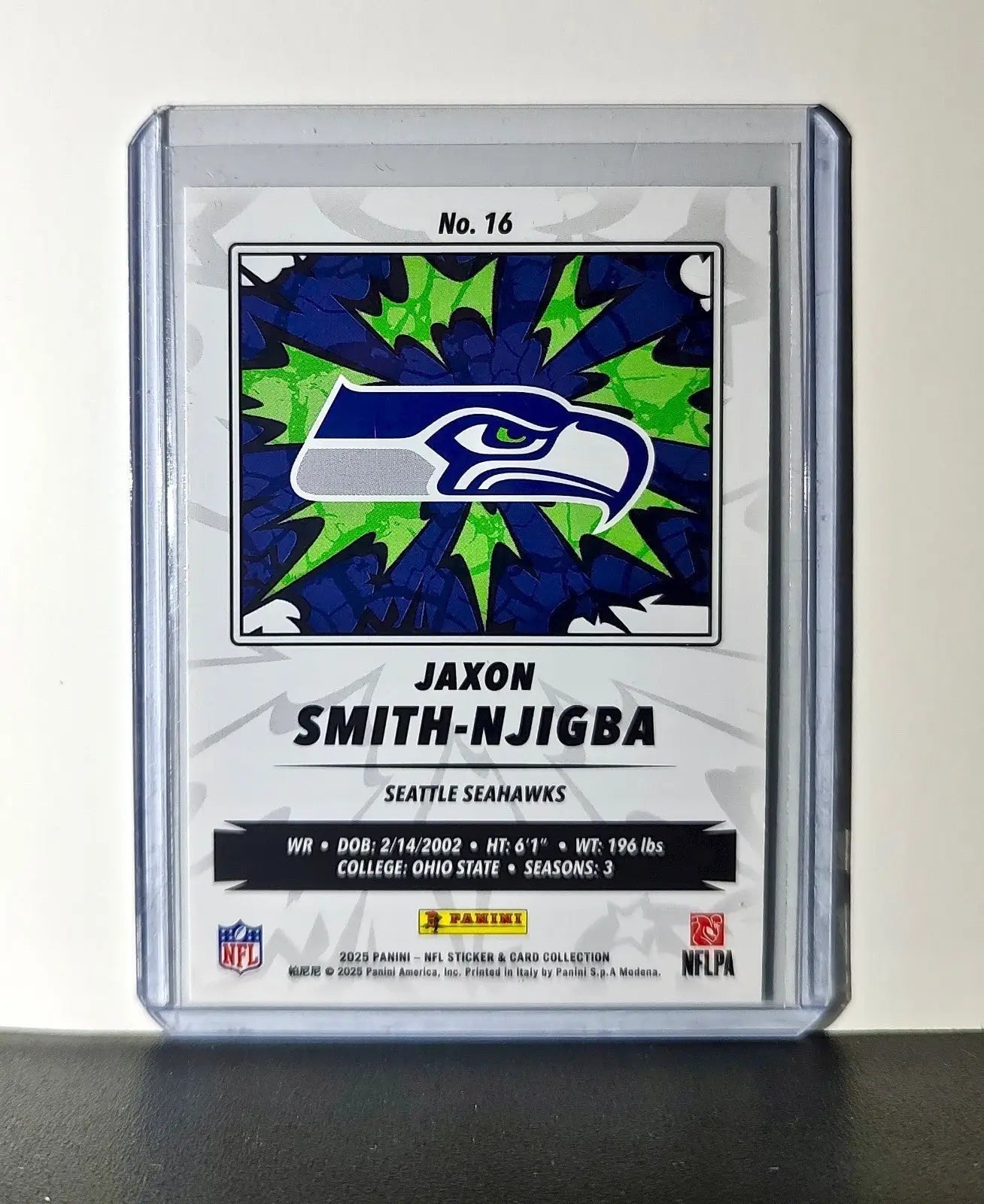 Jaxon Smith-Njigba 2025 Panini NFL #16 Sticker Card Seattle Seahawks