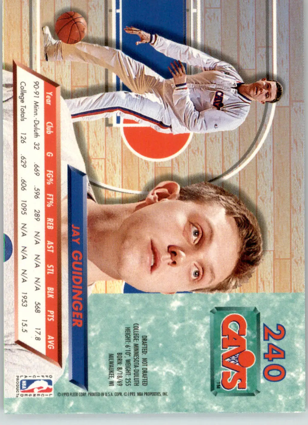 Jay Guidinger - 1992-93 Ultra - #240 - RC Basketball - Basketball Card Single