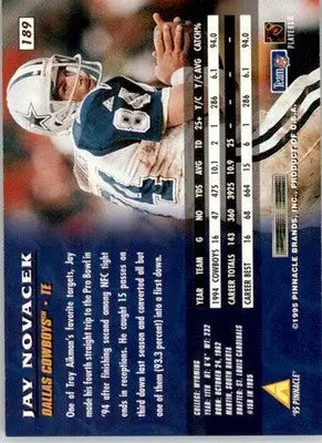 Jay Novacek - 1995 Pinnacle - #189 - Football - Football Card Single