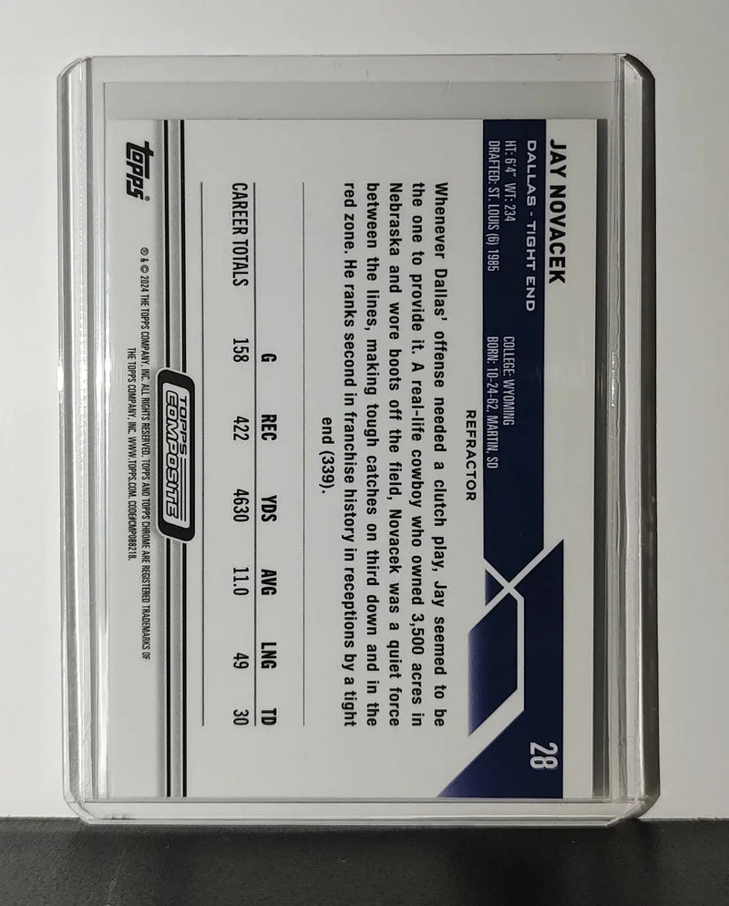 Jay Novacek 2023 Topps Chrome NFL #28 Refractor Card Dallas Cowboys