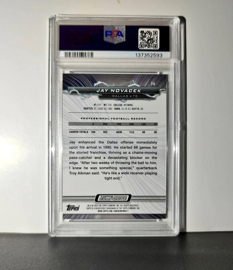 Jay Novacek 2023 Topps Resurgence 23/50 #74 Gold Power Surge PSA 10 Gem Mint
