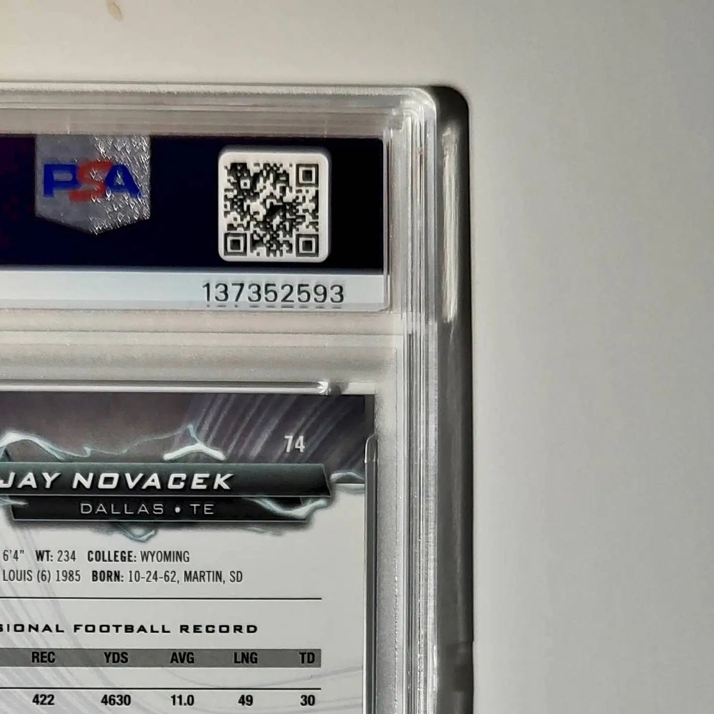 Jay Novacek 2023 Topps Resurgence 23/50 #74 Gold Power Surge PSA 10 Gem Mint