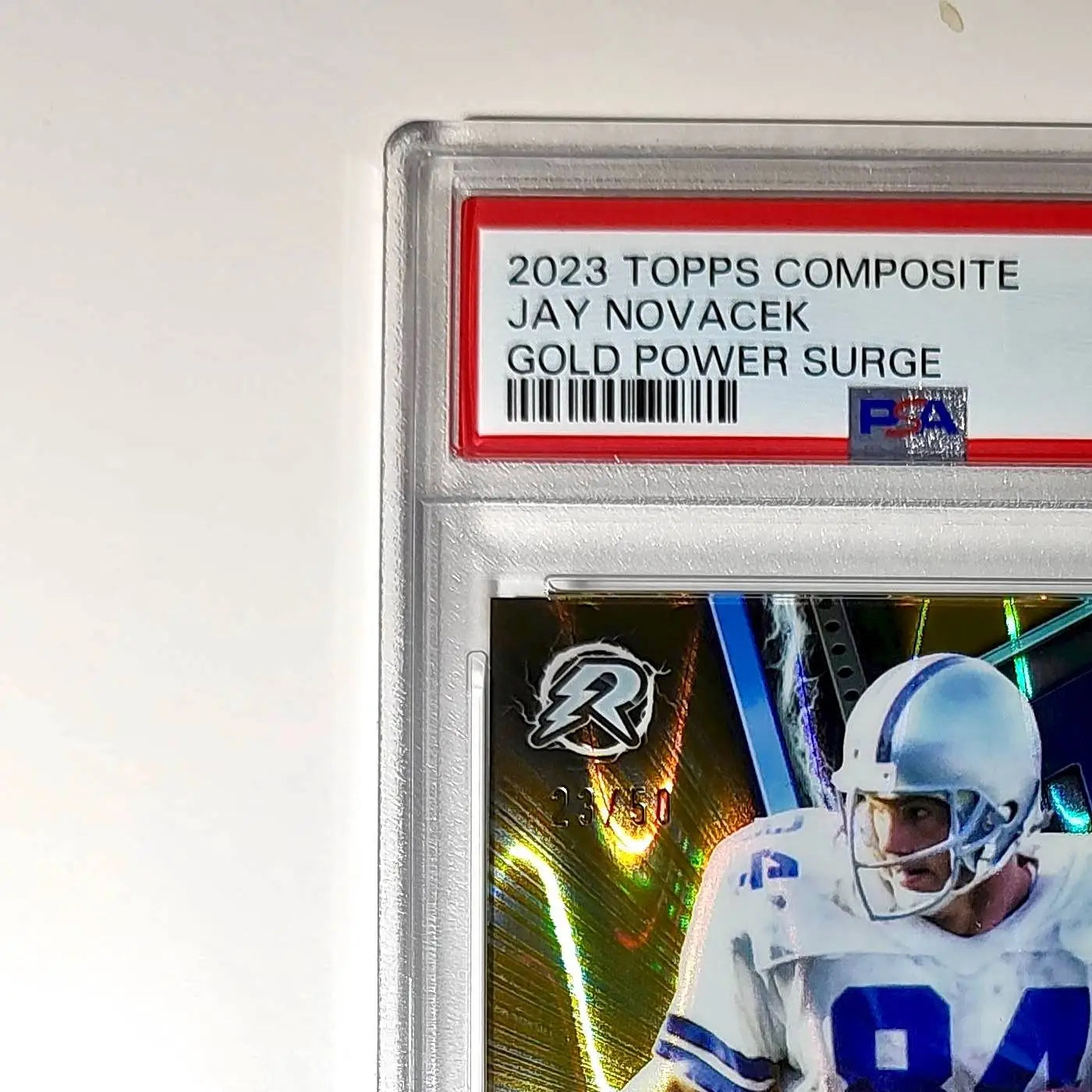 Jay Novacek 2023 Topps Resurgence 23/50 #74 Gold Power Surge PSA 10 Gem Mint