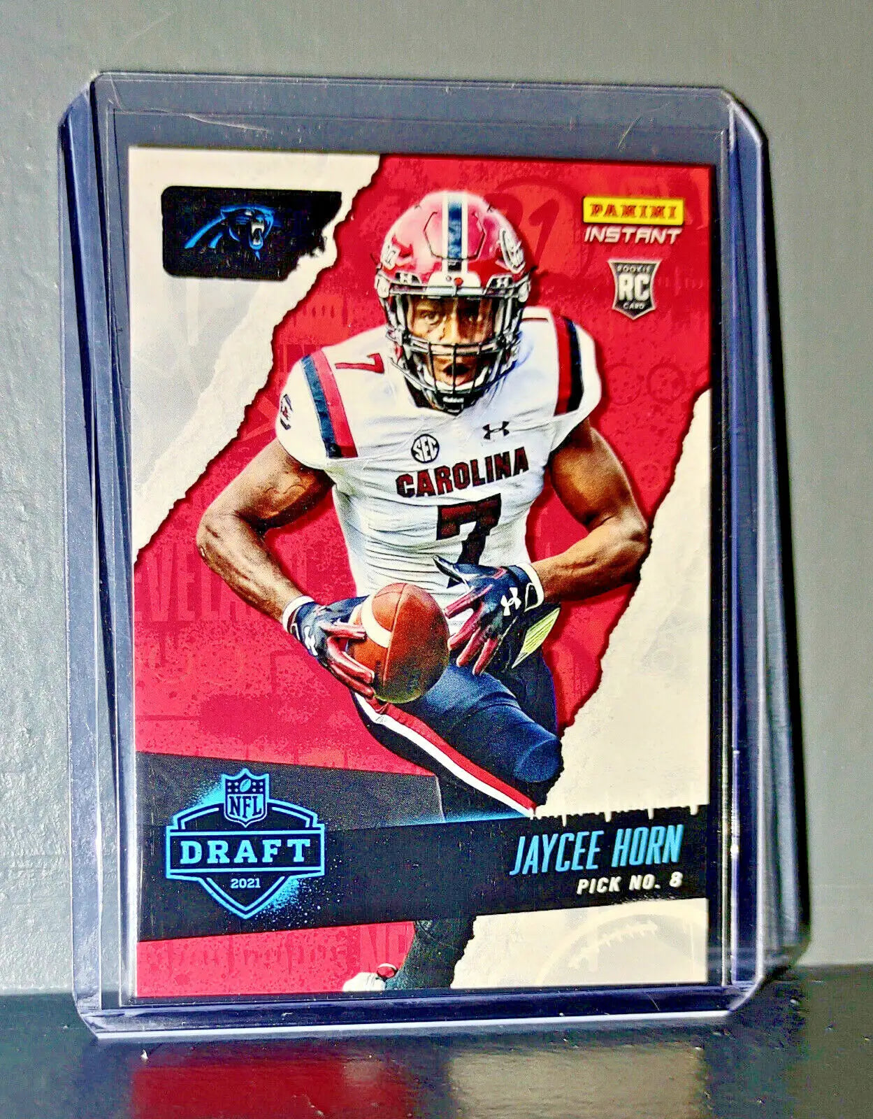 Jaycee Horn 2021 Panini NFL Instant Draft Night #7 Rookie Card 1 of 808 - Football Card Single