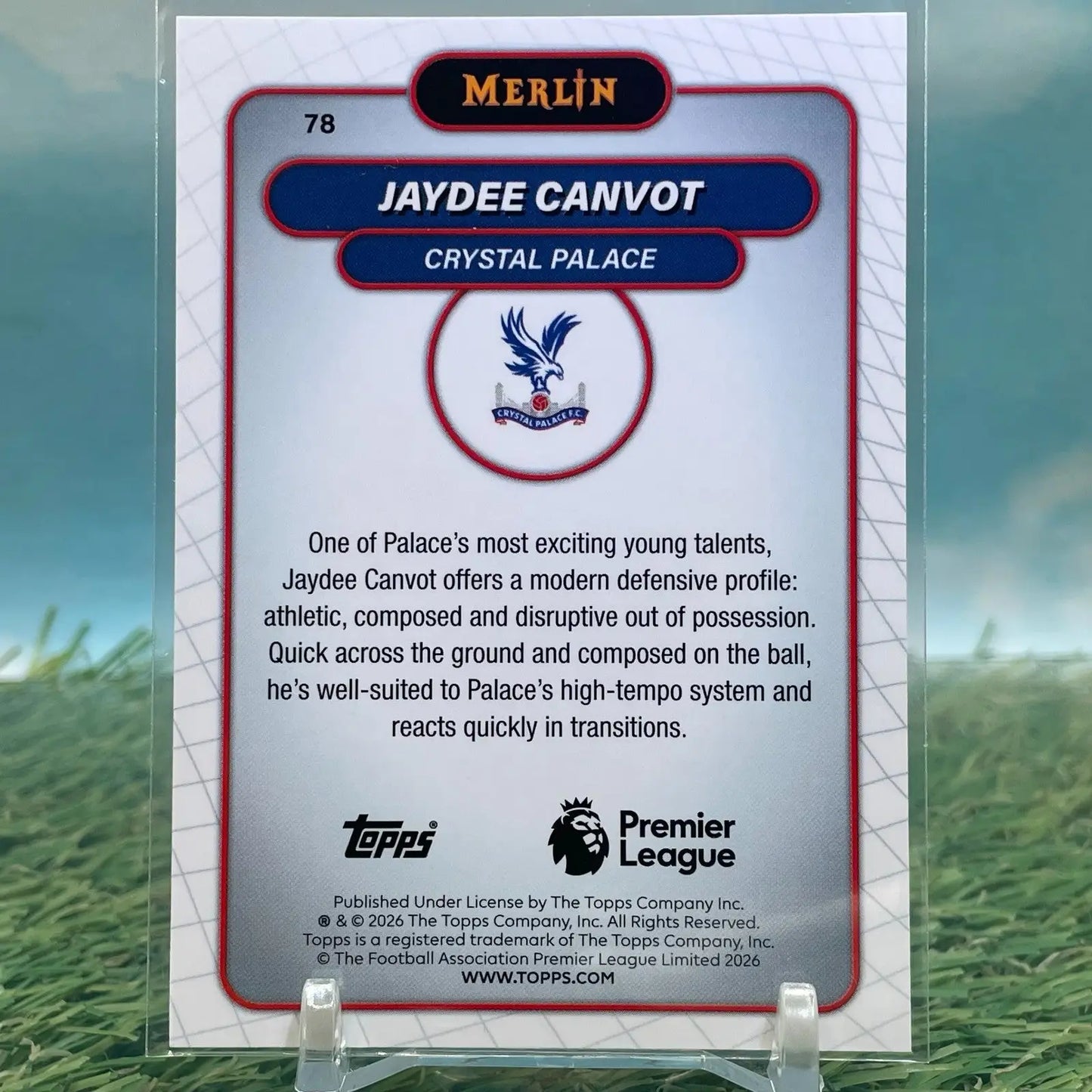 Jaydee Canvot 25-26 Topps Merlin Aqua Mojo Refractor /199 RC #78 Crystal Palace - Soccer Card Single