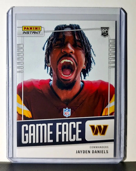 Jayden Daniels 2024 Panini Game Face #34 NFL Rookie Card Commanders 1/331 - Football Card Single