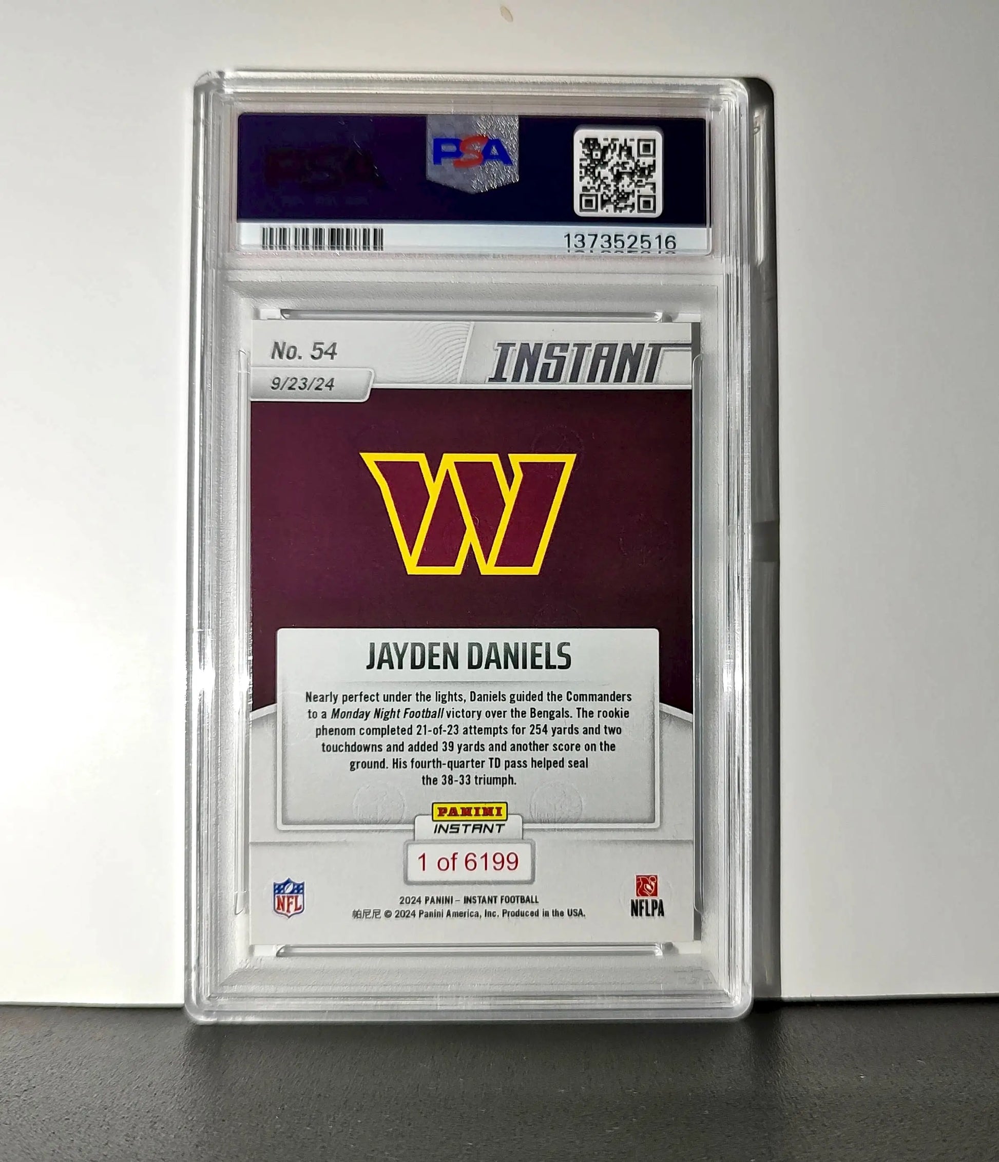 Jayden Daniels 2024 Panini Instant NFL Rookie #54 PSA 10 Gem Mint
