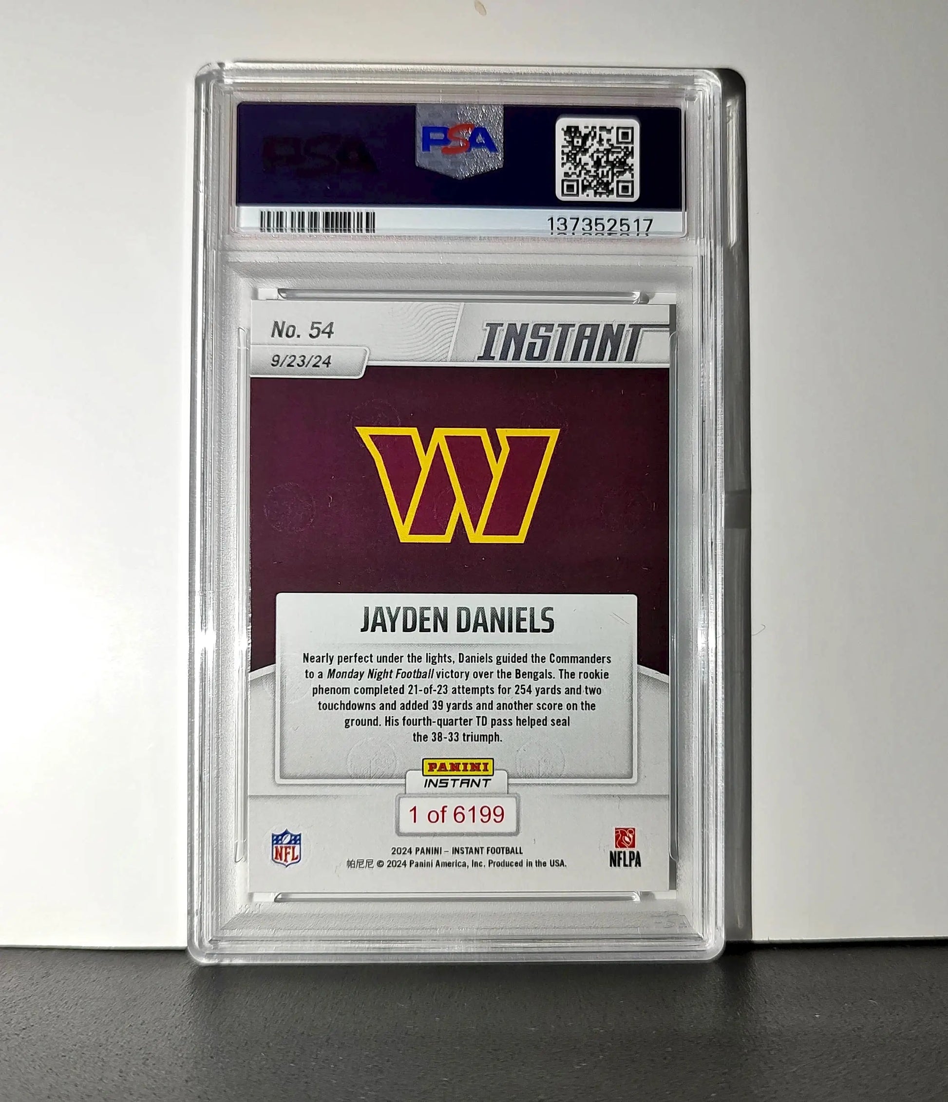 Jayden Daniels 2024 Panini Instant NFL Rookie #54 PSA 10 Gem Mint