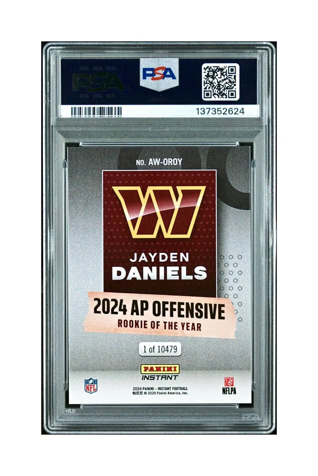 Jayden Daniels 2024 Panini NFL AP Offensive Rookie of the Year Commanders PSA 9