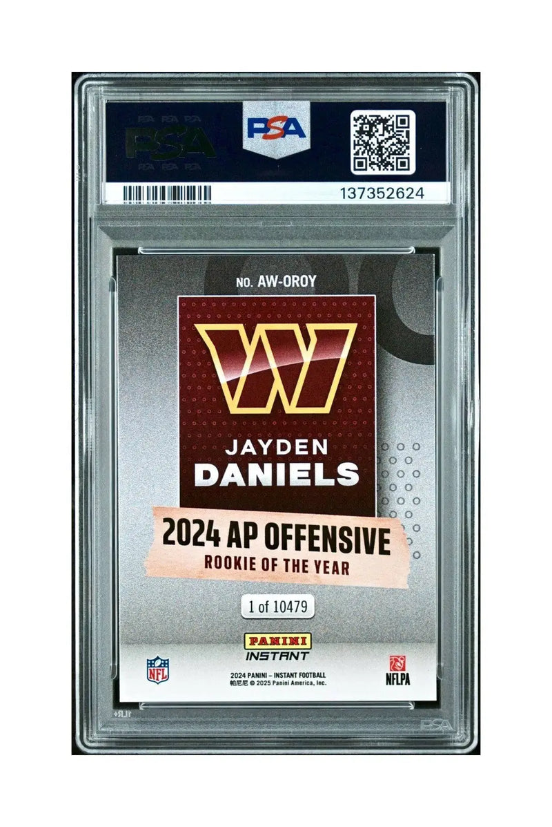 Jayden Daniels 2024 Panini NFL AP Offensive Rookie of the Year Commanders PSA 9