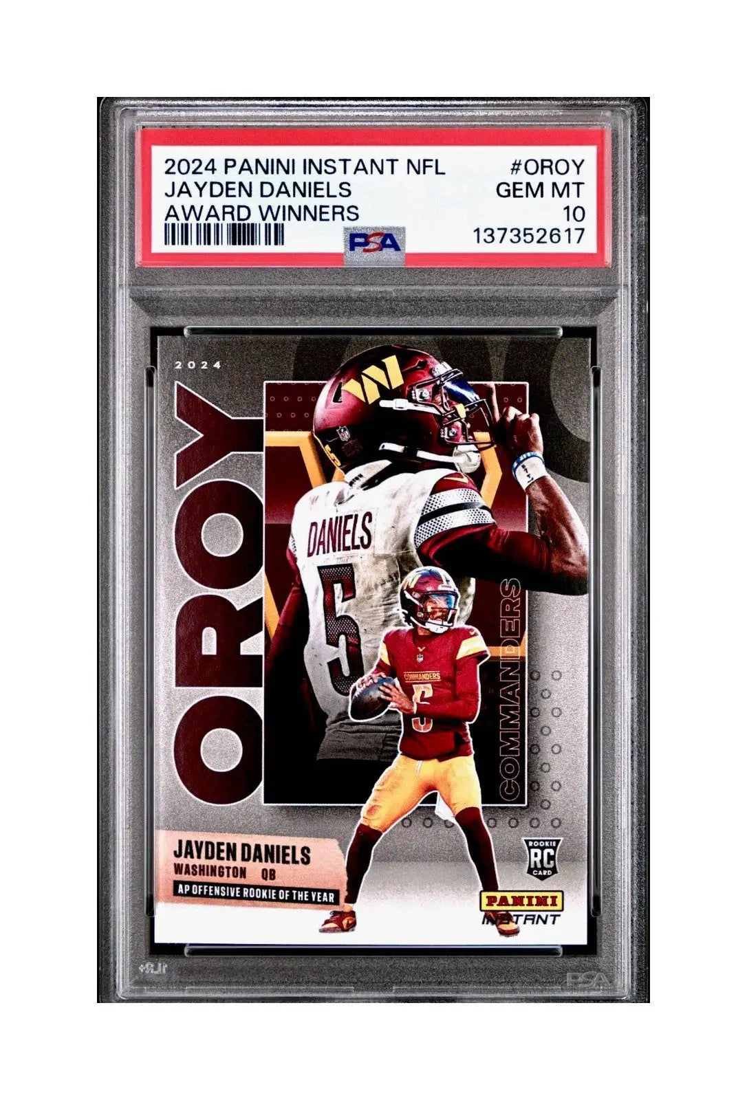 Jayden Daniels 2024 Panini NFL AP Offensive Rookie of the Year Commanders PSA 10 - Football Card Single