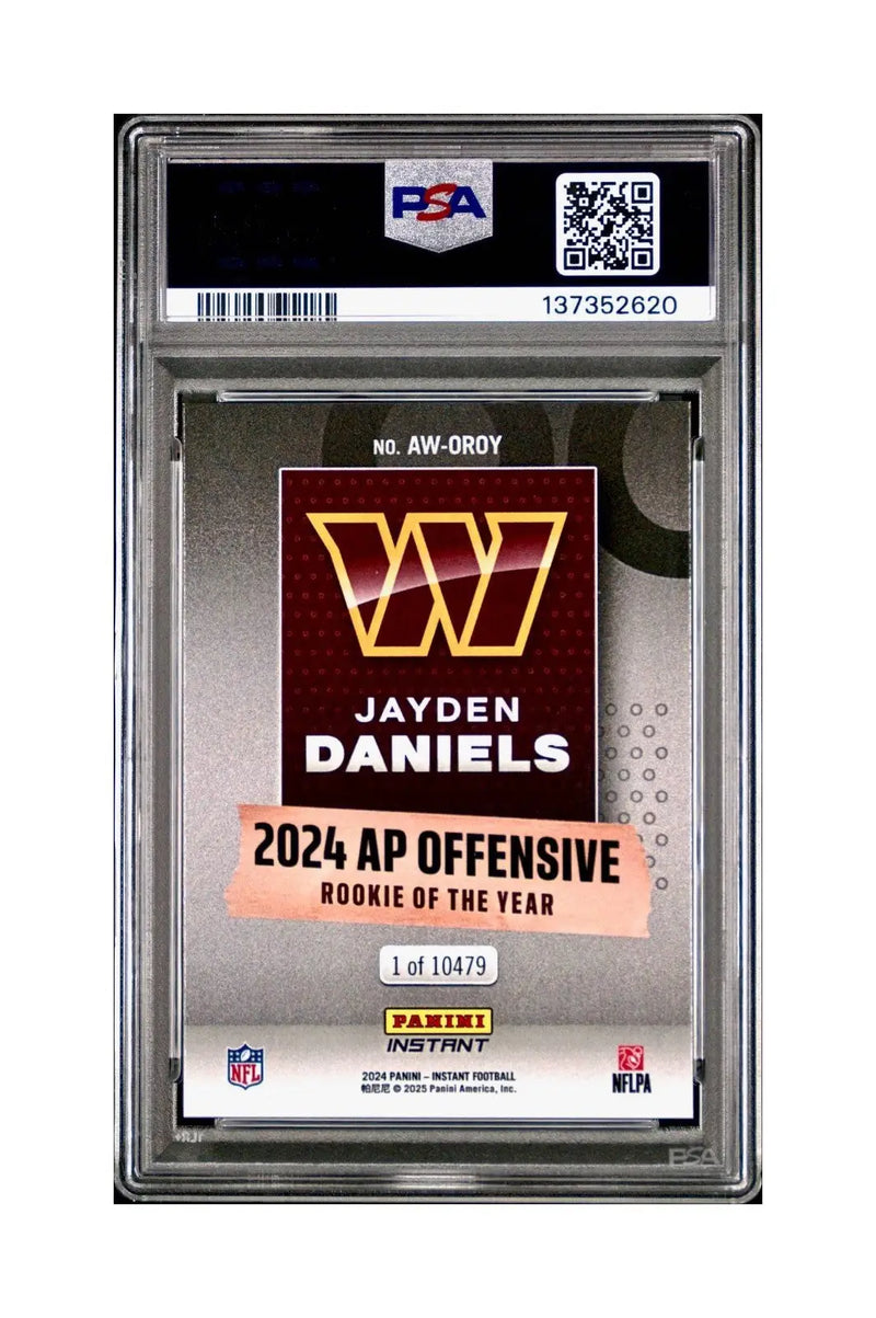 Jayden Daniels 2024 Panini NFL AP Offensive Rookie of the Year Commanders PSA 10